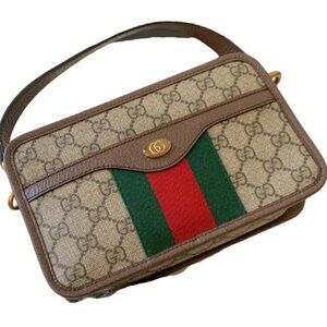 Gucci Ophidia Zip Around Camera leather crossbody bag